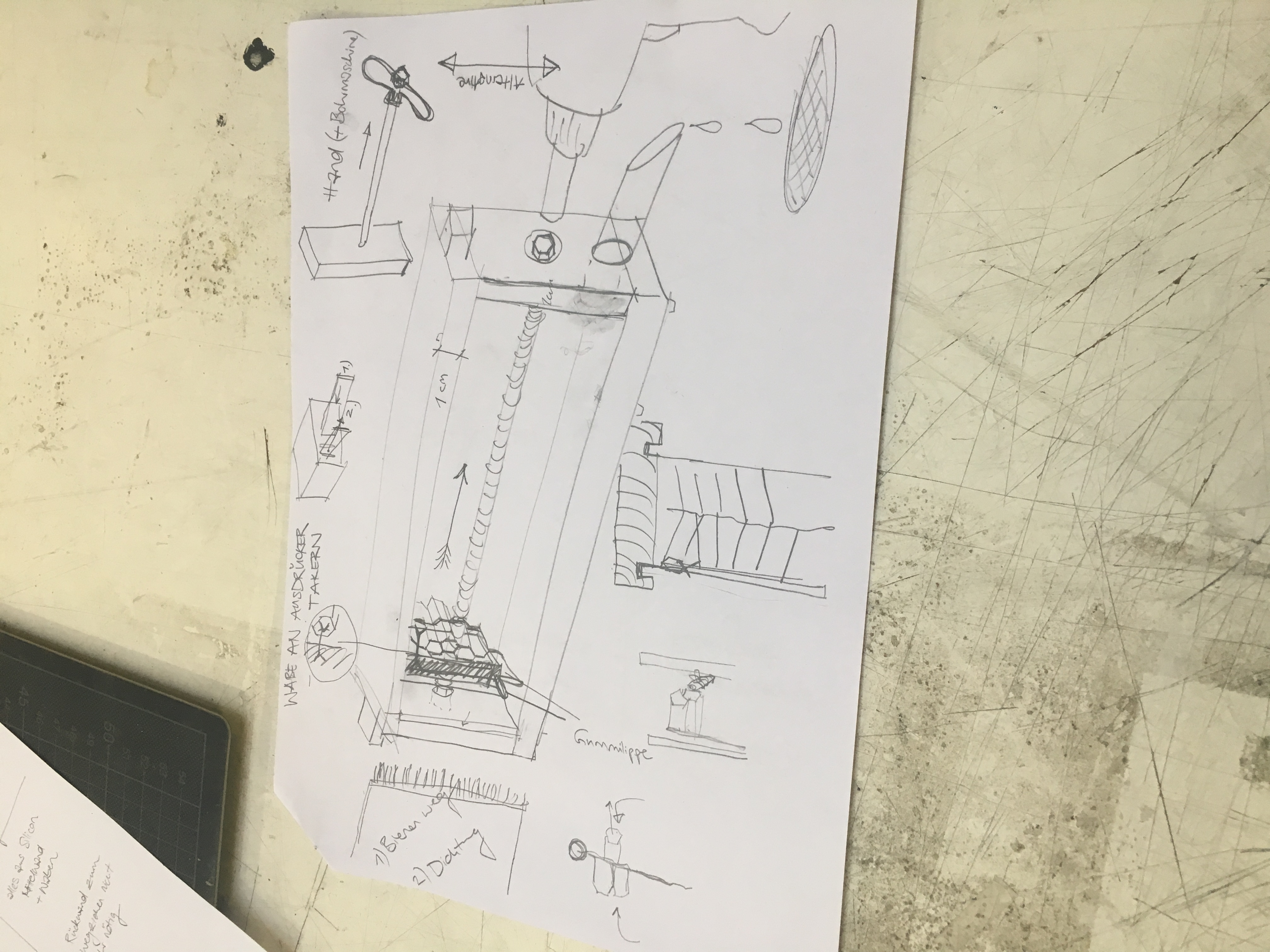 Zeichnung eines Bauplans